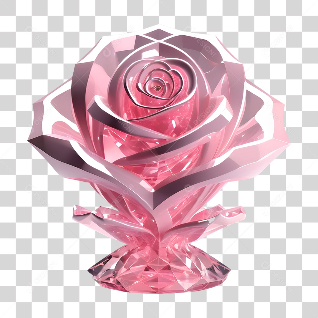 Rosa de Cristal Dia da Mulher PNG Transparente