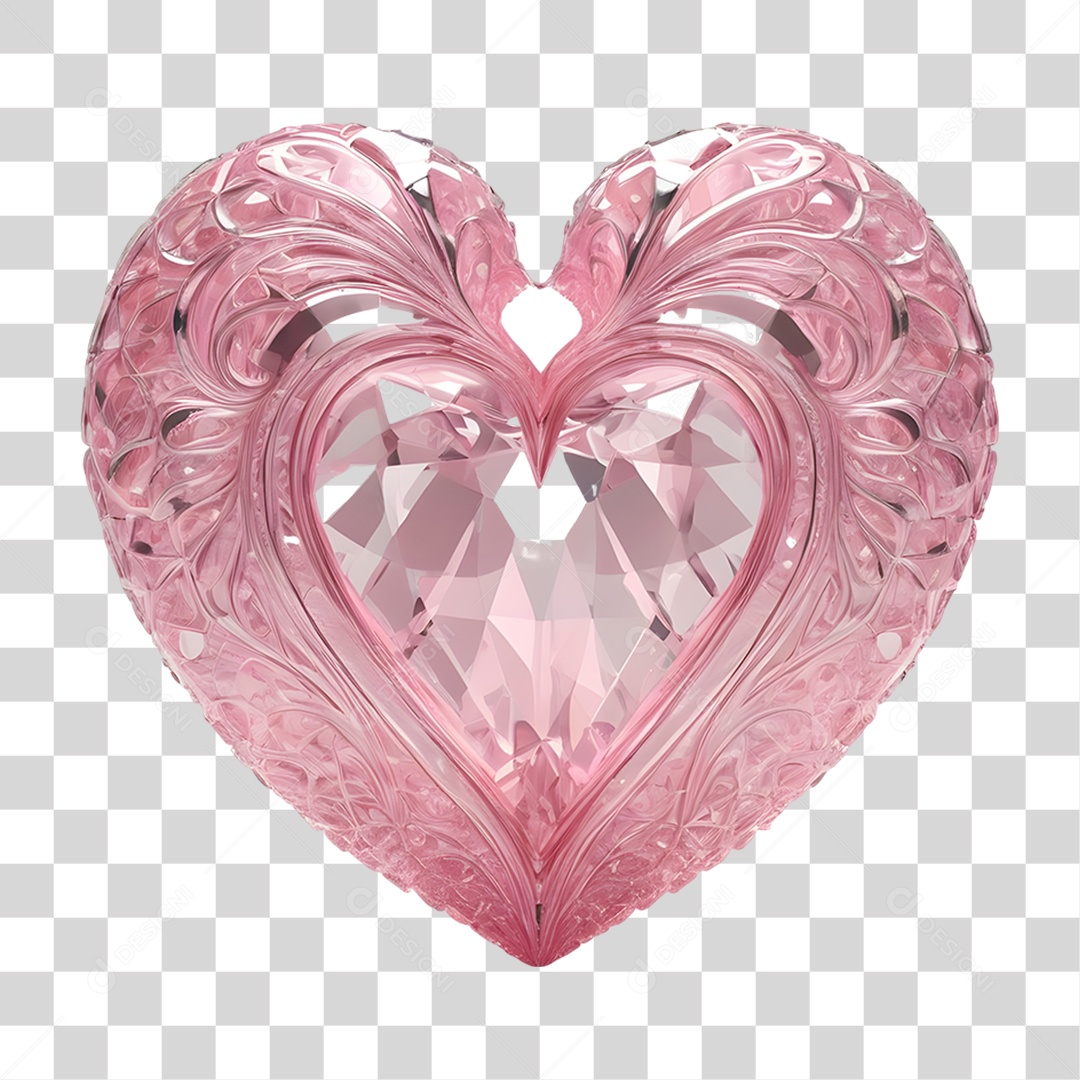 Coração de Cristal Dia da Mulher PNG Transparente