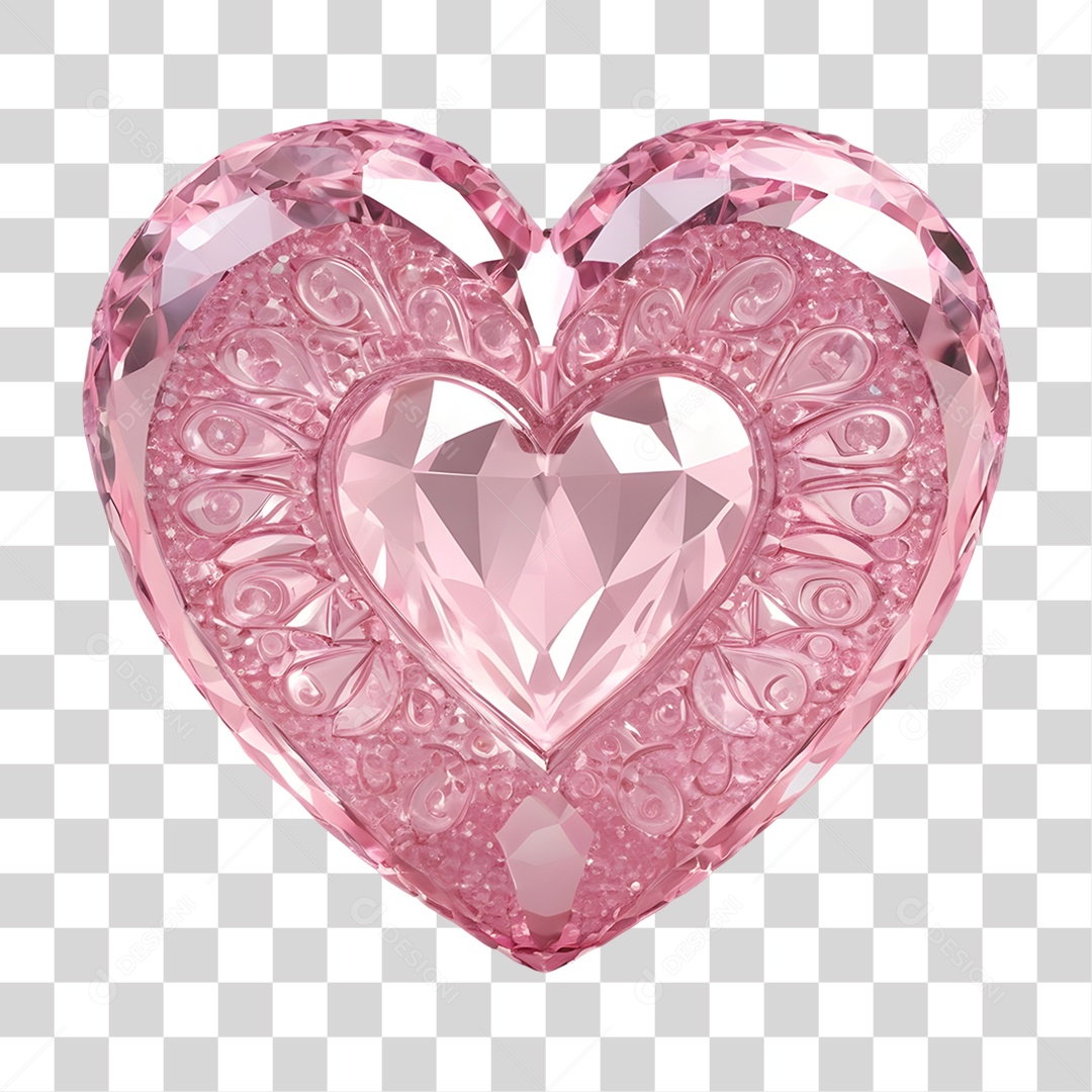 Coração de Cristal Dia da Mulher PNG Transparente