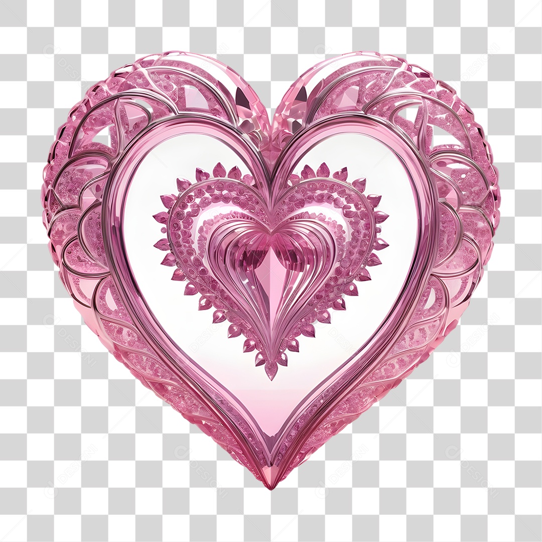 Coração de Cristal Dia da Mulher PNG Transparente
