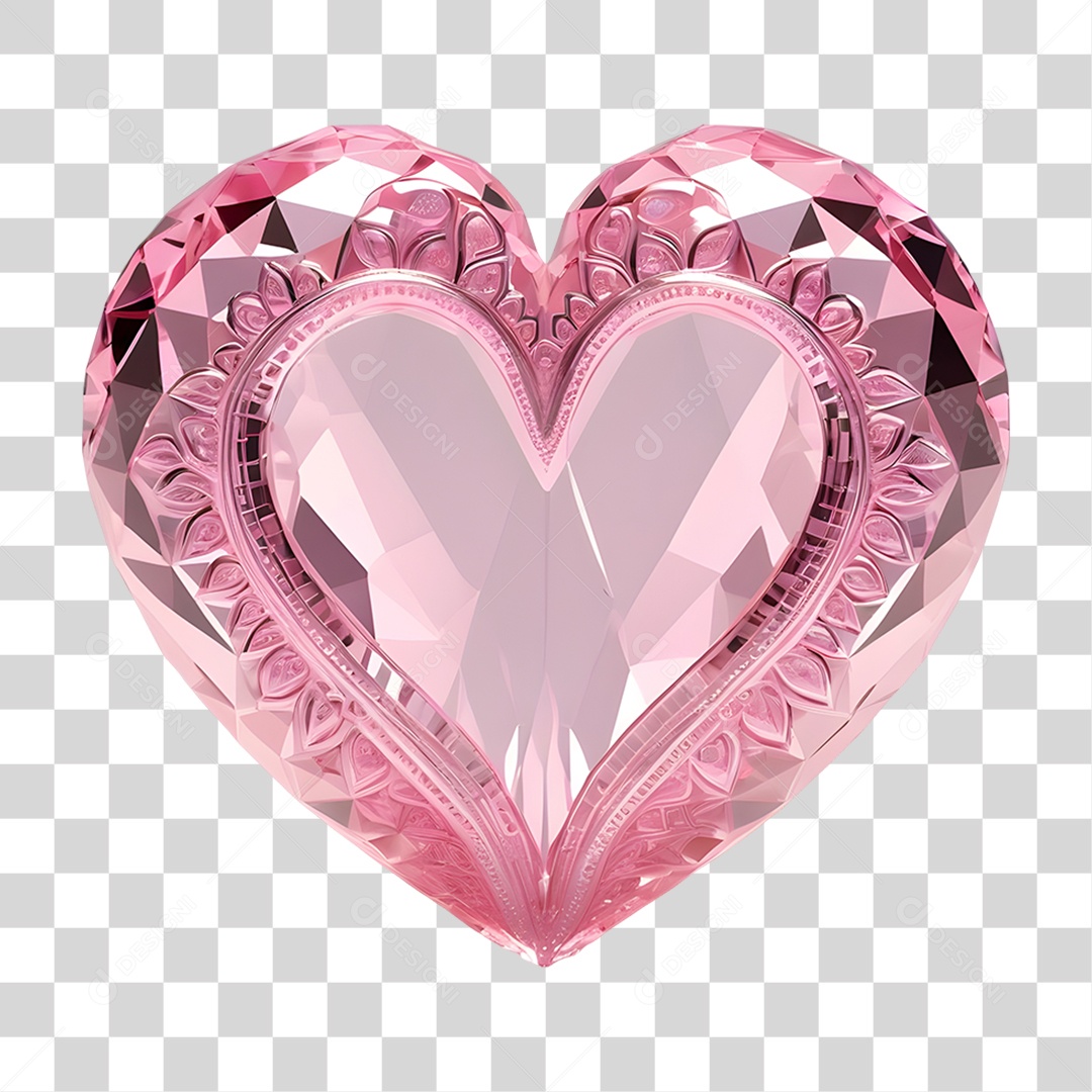 Coração de Cristal Dia da Mulher PNG Transparente