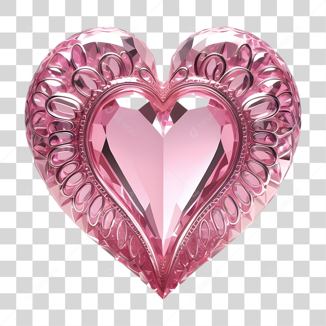 Coração de Cristal Dia da Mulher PNG Transparente