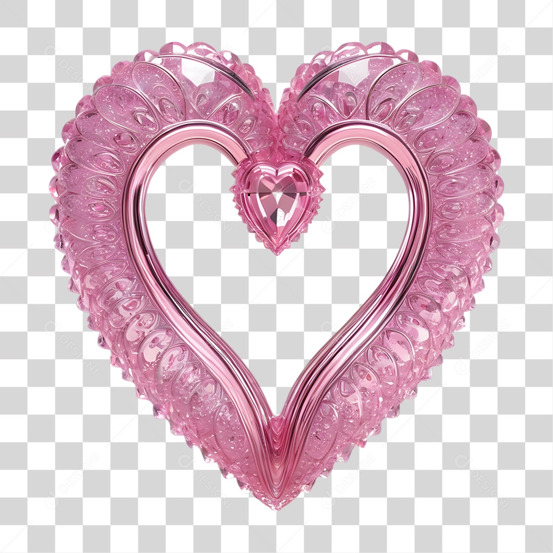 Coração de Cristal Dia da Mulher PNG Transparente