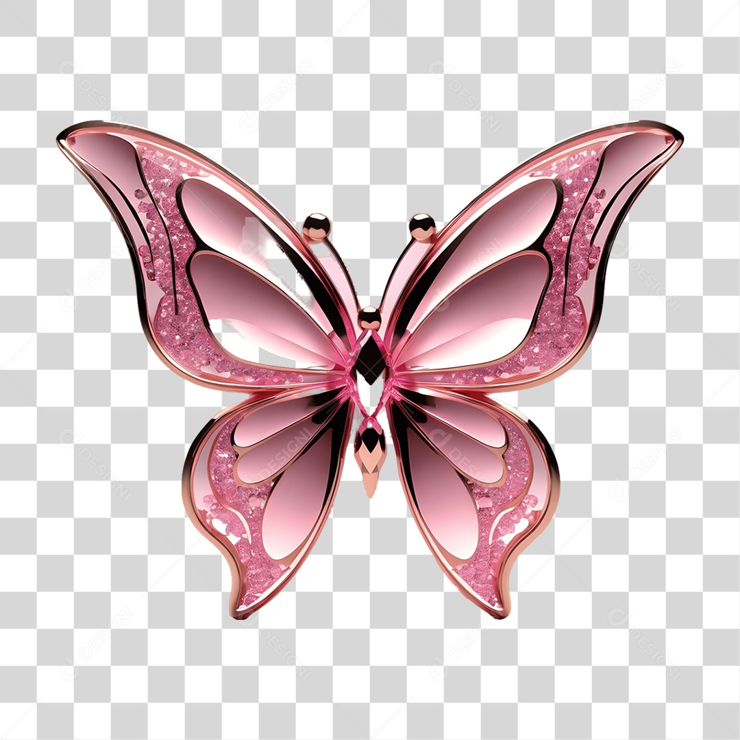 Borboleta de Cristal Dia da Mulher PNG Transparente