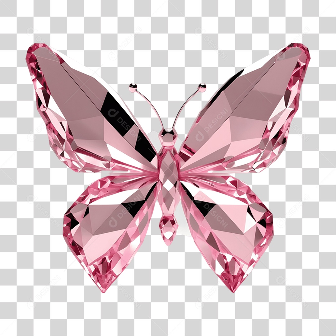 Borboleta de Cristal Dia da Mulher PNG Transparente