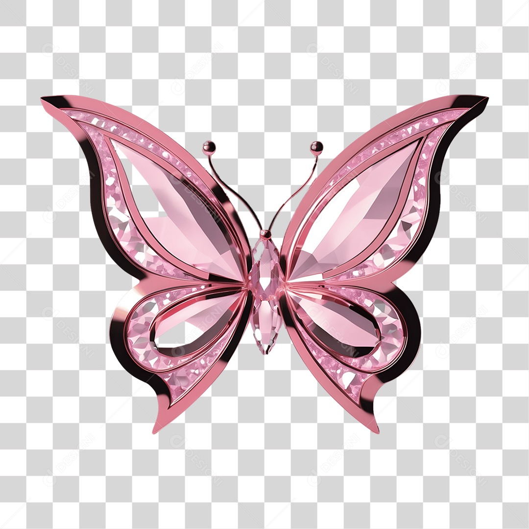 Borboleta de Cristal Dia da Mulher PNG Transparente