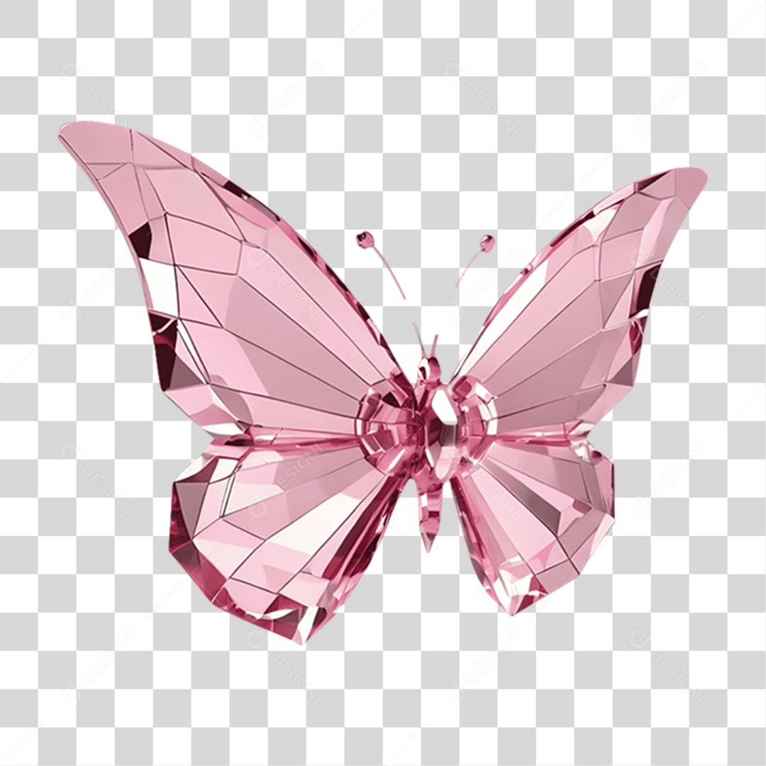 Borboleta de Cristal Dia da Mulher PNG Transparente