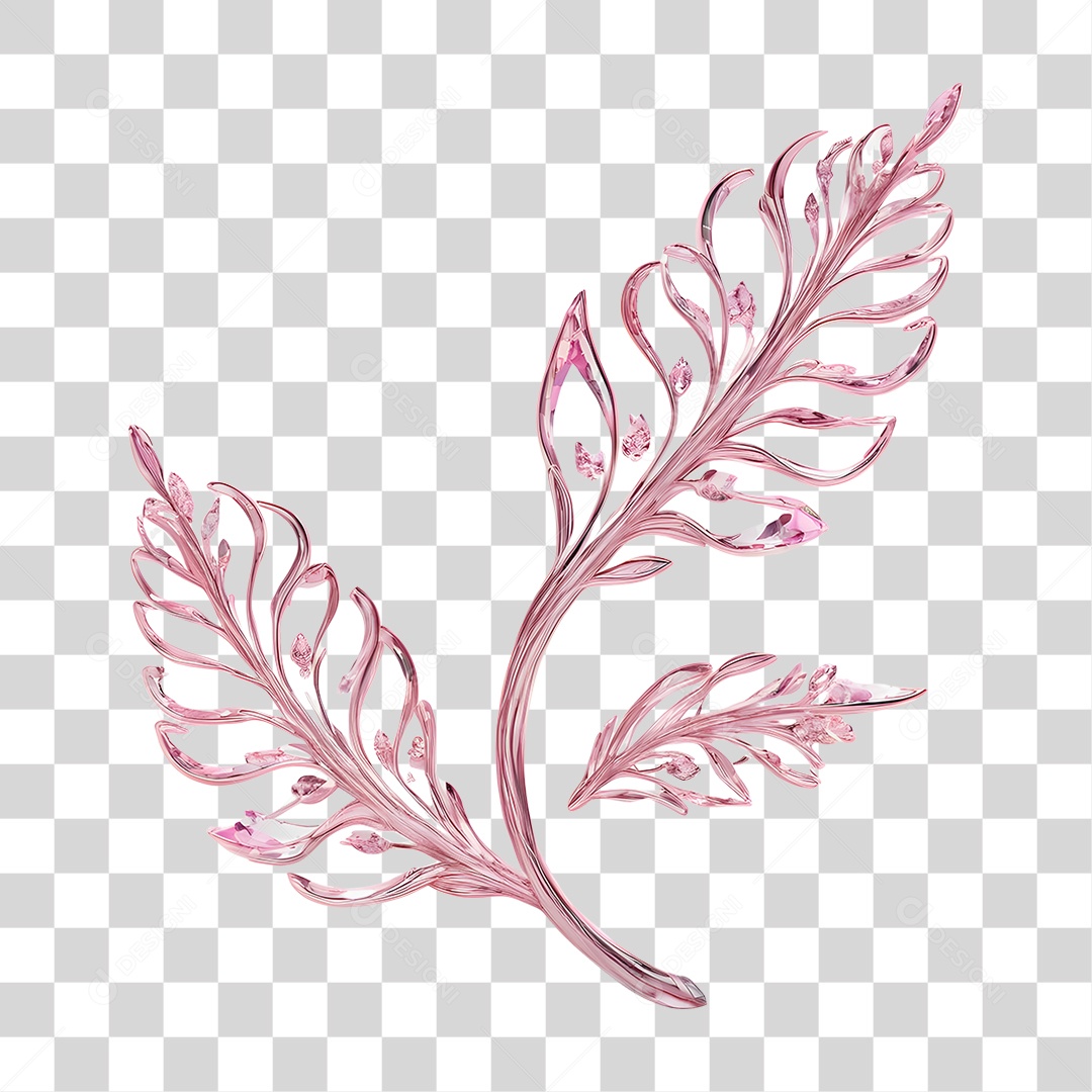 Folhas de Cristal Dia da Mulher PNG Transparente