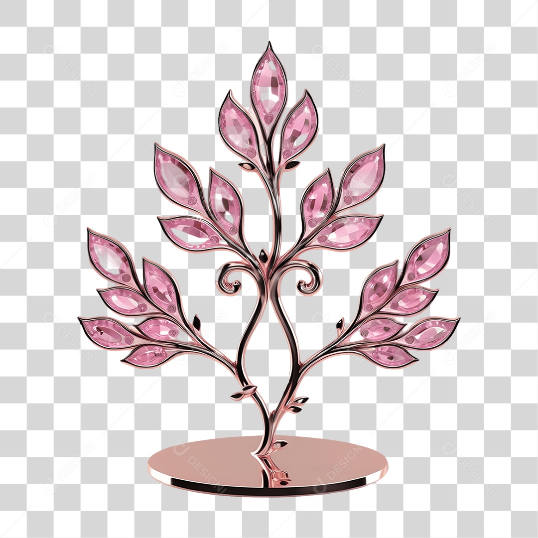 Galhos e Folhas de Cristal Dia da Mulher PNG Transparente