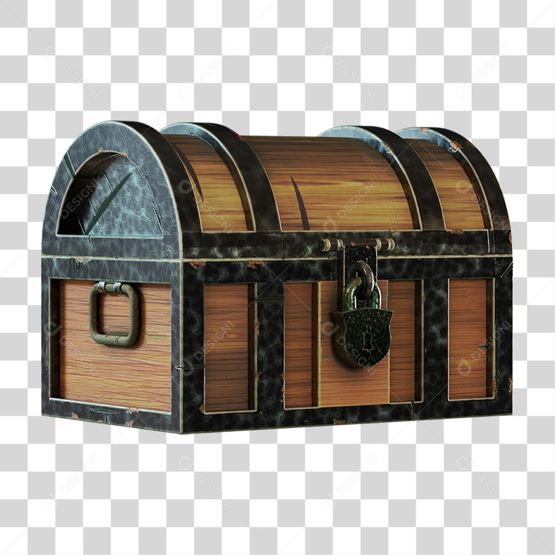 Baú de Madeira PNG Transparente