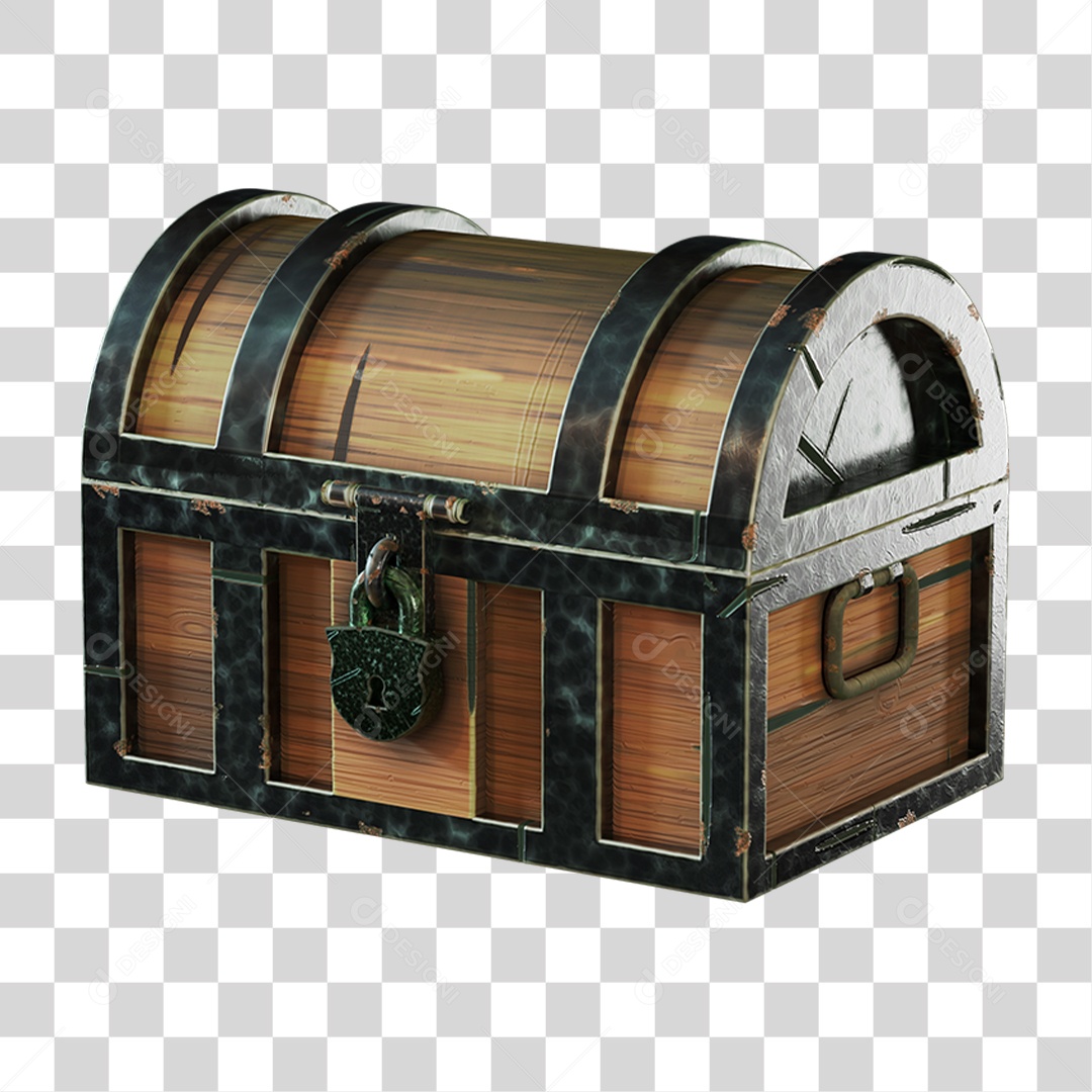 Baú de Madeira PNG Transparente