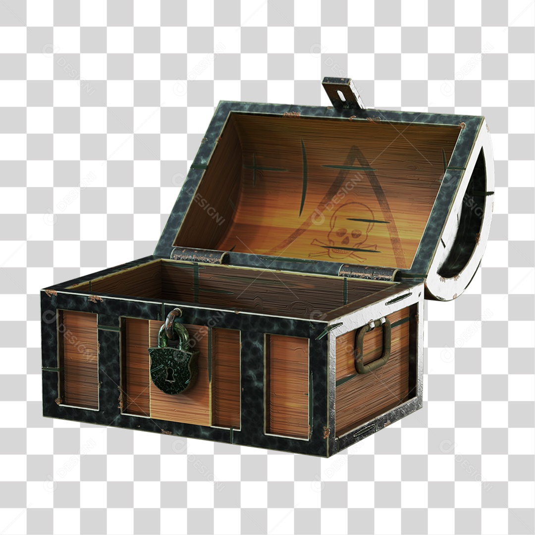 Baú de Madeira PNG Transparente