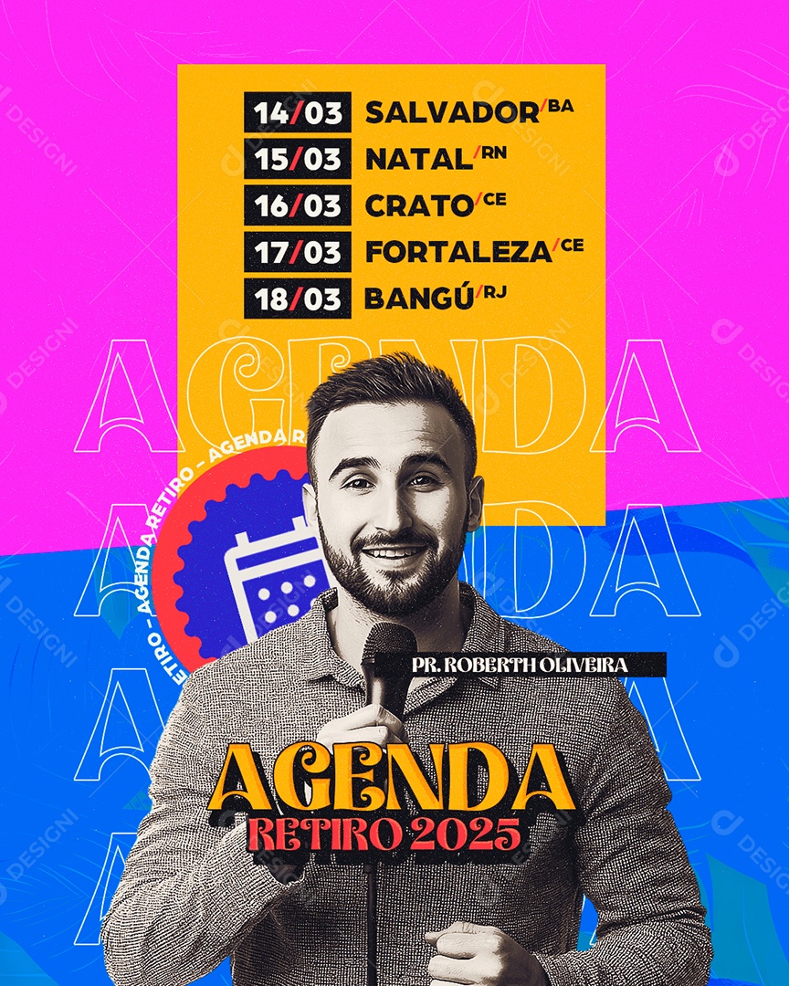 Flyer Agenda Retiro 2025 Carnaval Social Media PSD Editável