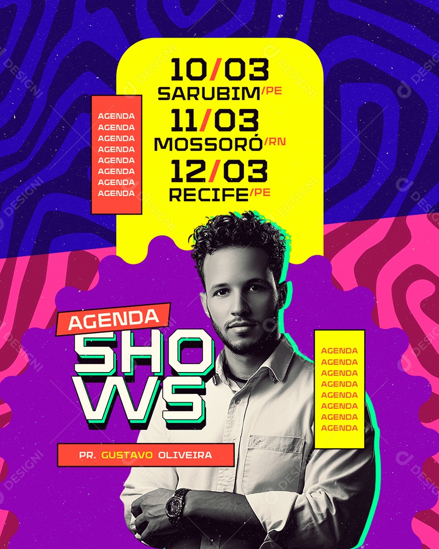 Flyer Agenda Retiro De Carnaval Agenda Shows Social Media PSD Editável