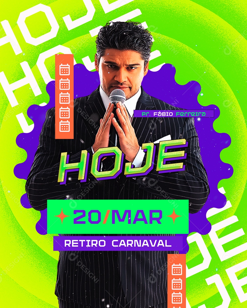 Flyer Agenda Retiro Carnaval Hoje Social Media PSD Editável