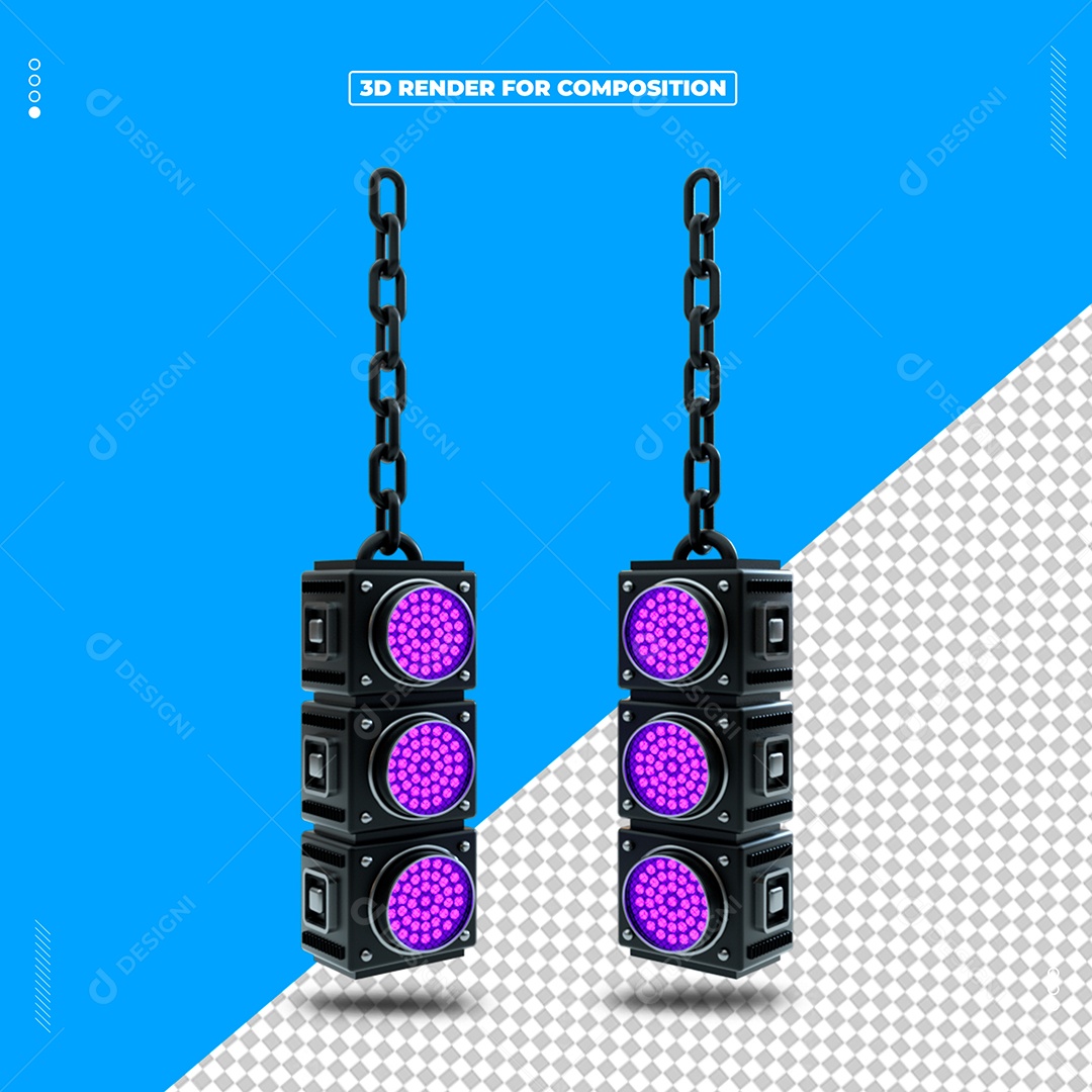 Refletores De Luz Elemento 3D Para Composição PSD