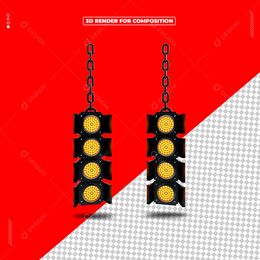 Refletores De Luz Elemento 3D Para Composição PSD