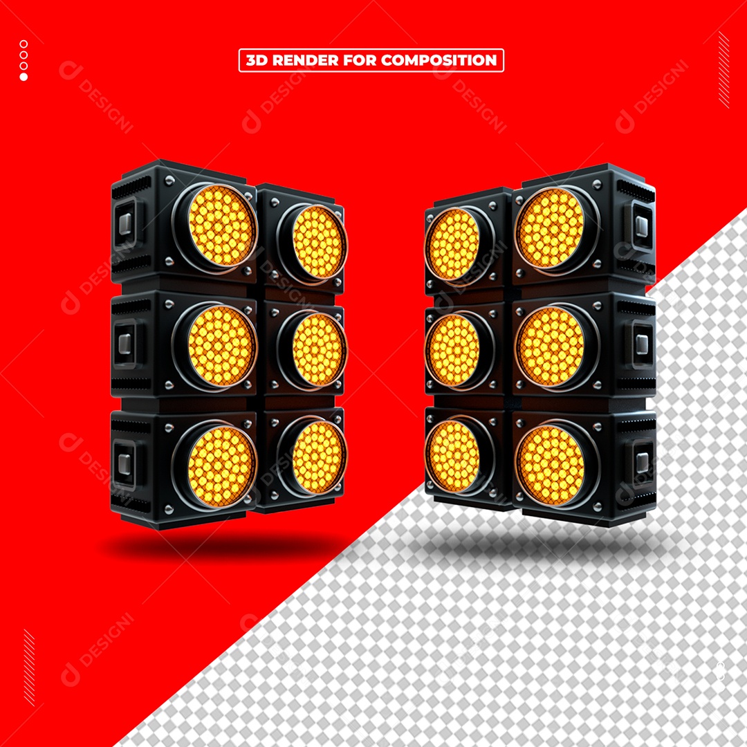 Refletores De Luz Elemento 3D Para Composição PSD