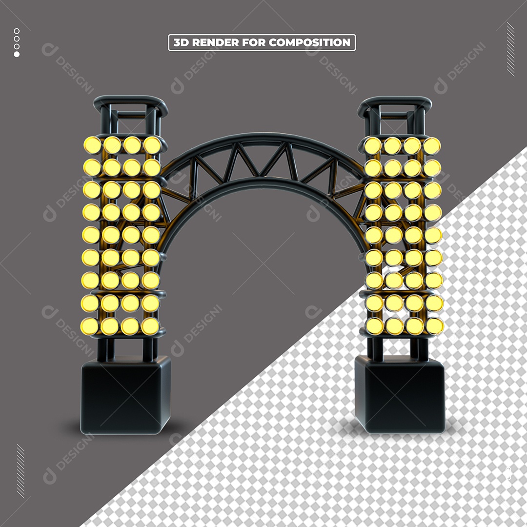 Torres De Luz Elemento 3D Para Composição PSD