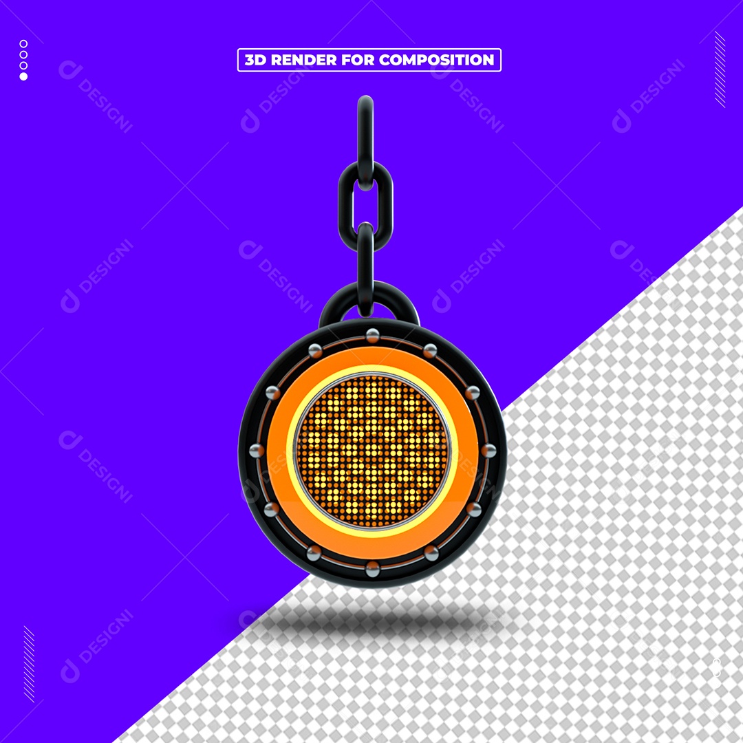 Refletor de Luz Elemento 3D Para Composição PSD