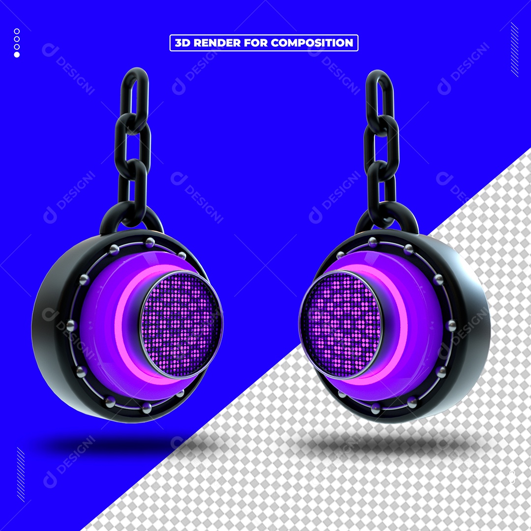 Refletor de Luz Elemento 3D Para Composição PSD