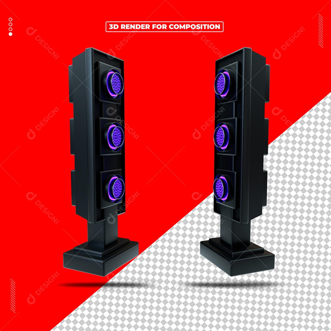 Torres De Luz Elemento 3D Para Composição PSD