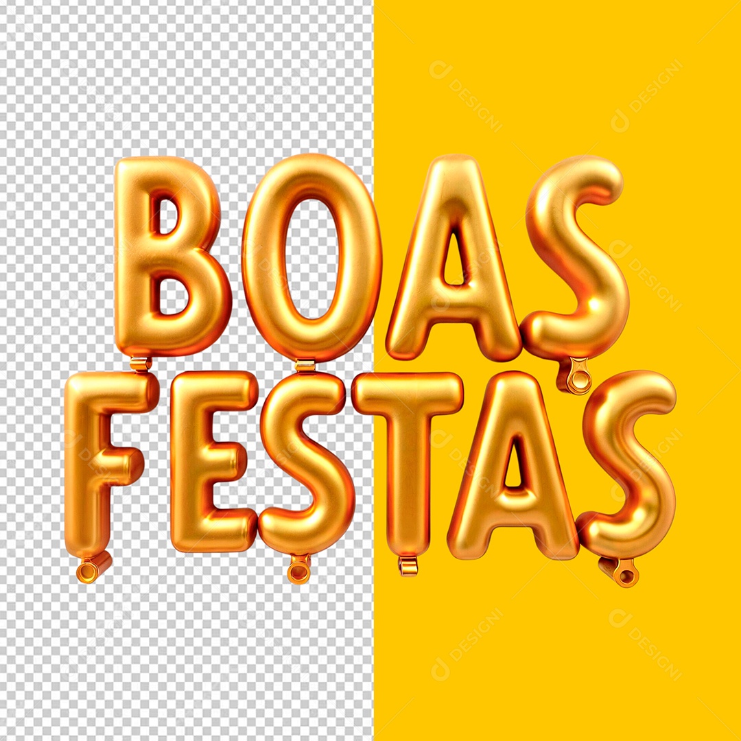 Ano Novo Boas Festas Selo 3D Dourado para Composição PSD