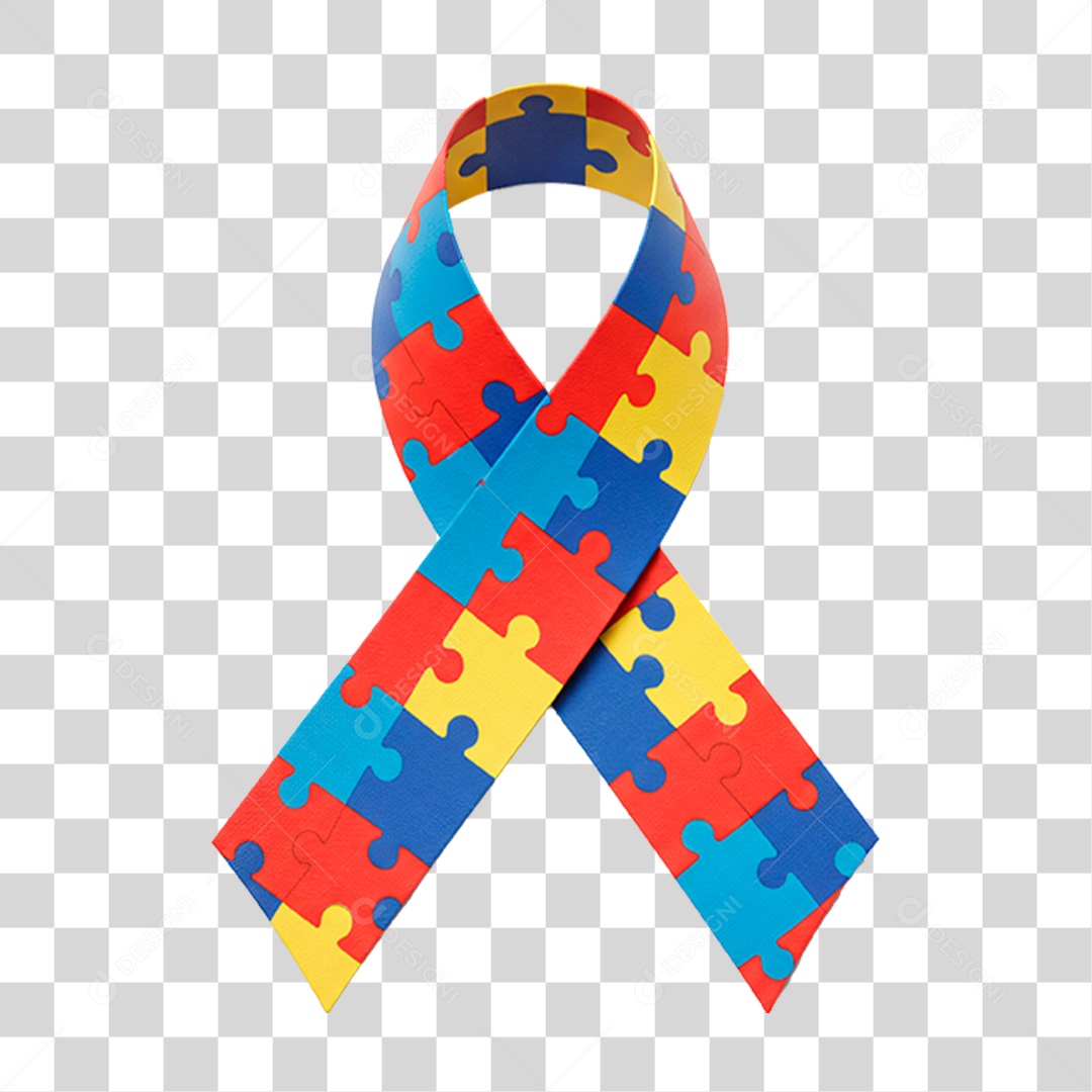Fita do Autismo PNG Transparente