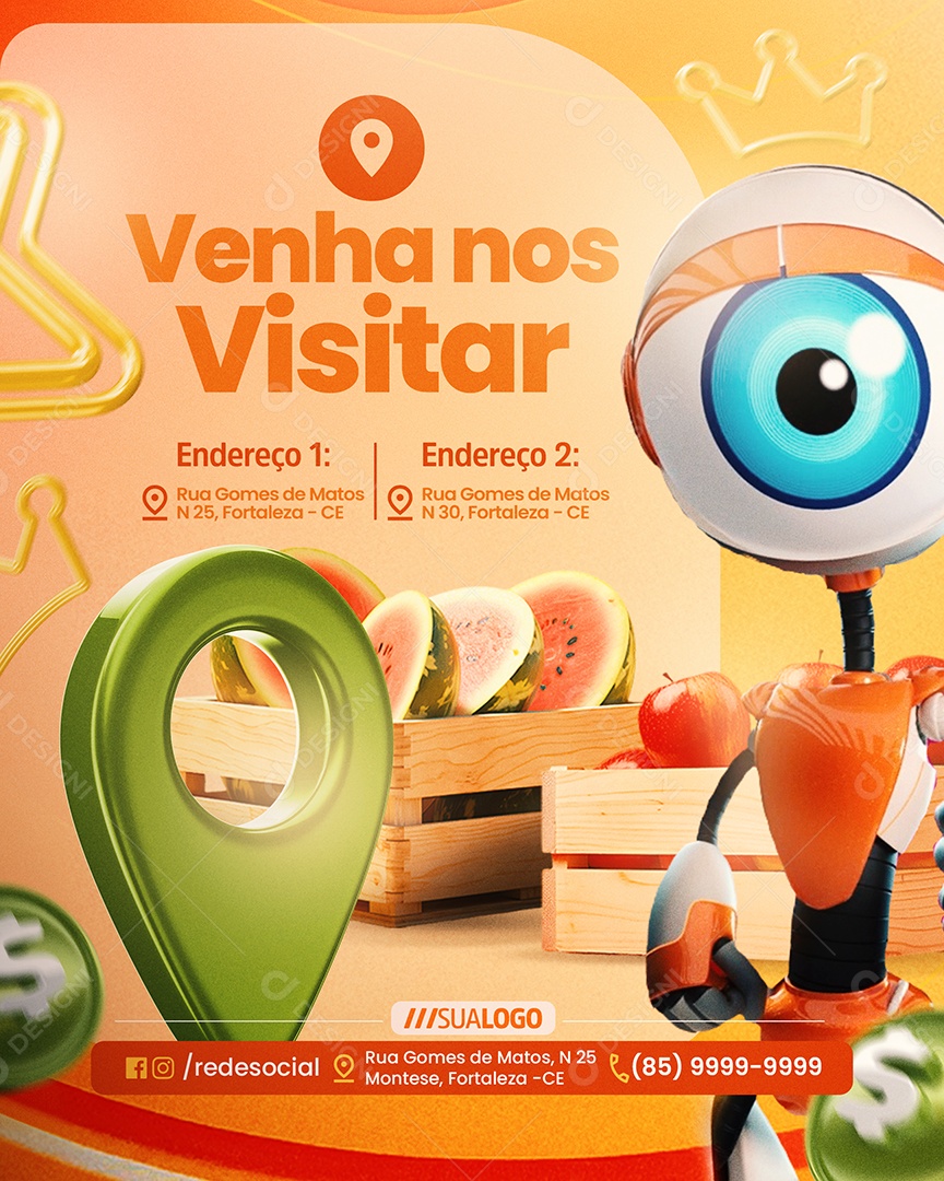 Big Brother De Olho na Oferta Supermercado Venha nos Visitar Social Media PSD Editável