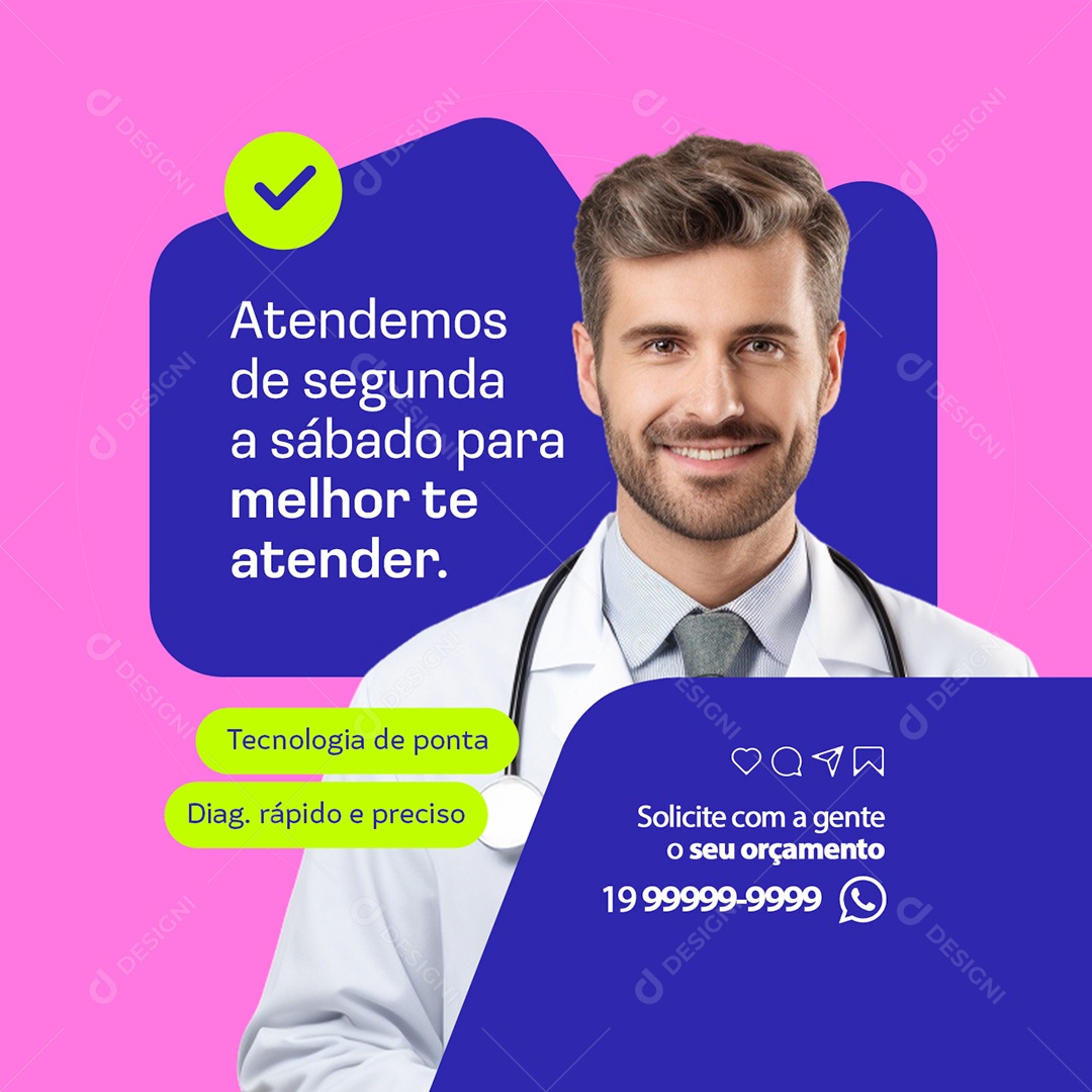 Gastro Antendemos de Segunda a Sábado Social Media PSD Editável