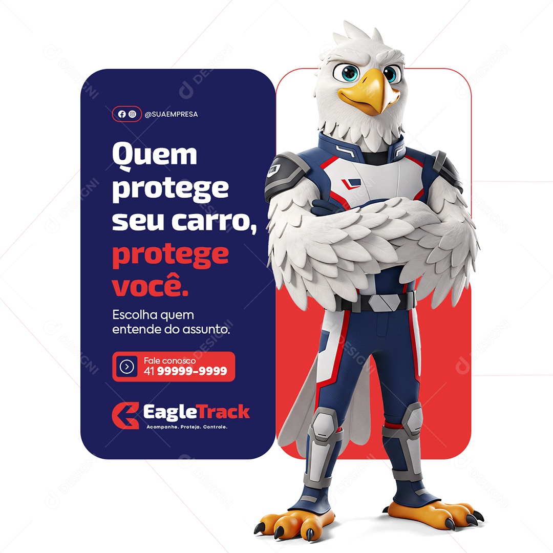 Rastreamento Veicular Quem Protege seu Carro Social Media PSD Editável