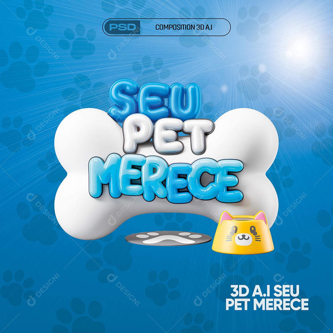 Super Pet Ofertas Selo 3D para Composição PSD