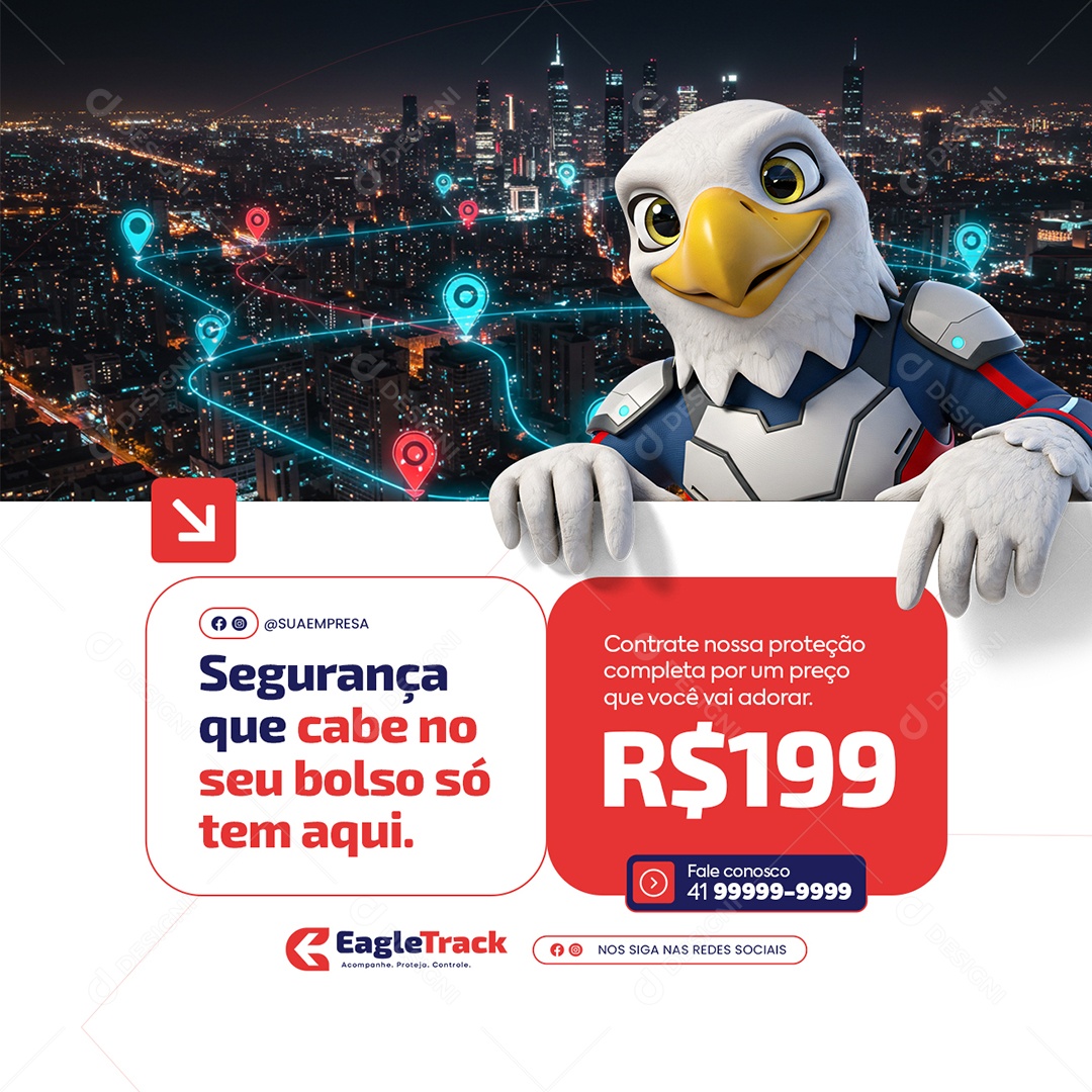 Rastreamento Veicular Contrate Nossa Proteção Social Media PSD Editável