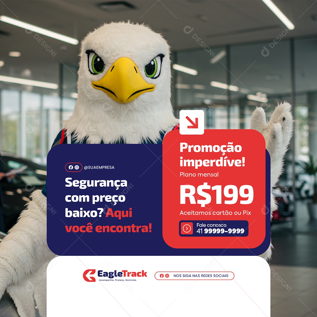 Rastreamento Veicular Segurança com Preço Baixo Social Media PSD Editável