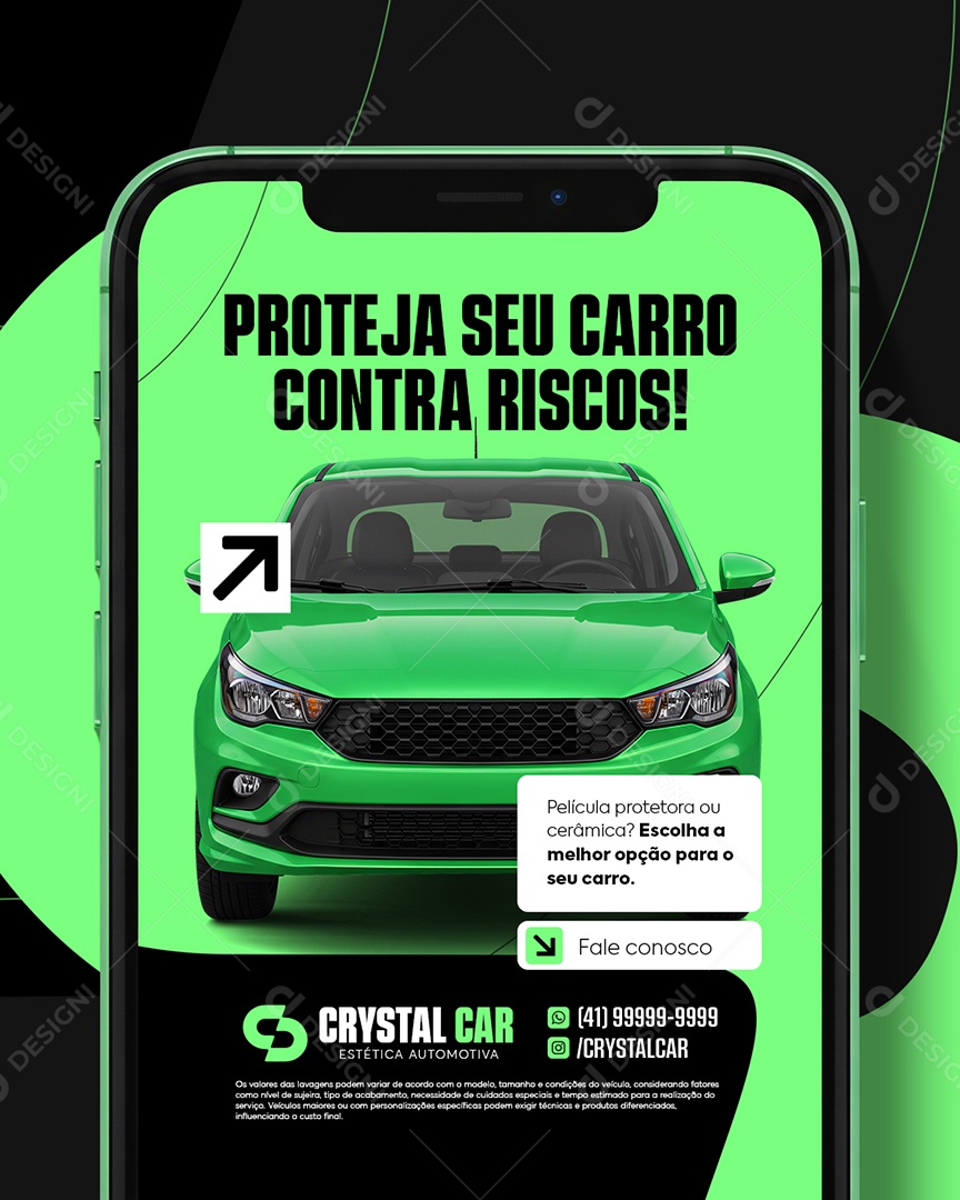 Lavador de Carros Proteja Seu Carro Contra Riscos Social Media PSD Editável