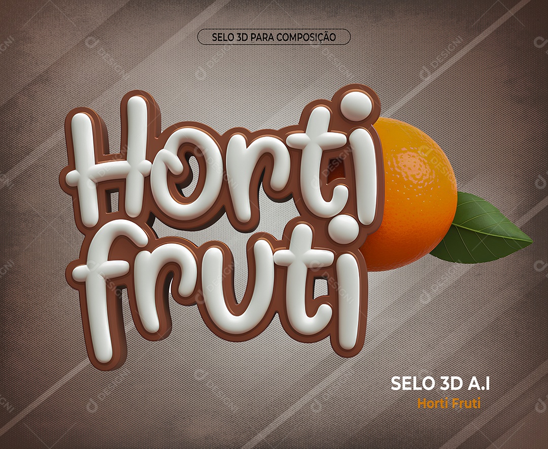 Ofertas do Hortifruti Selo 3D Branco e Verde para Composição PSD