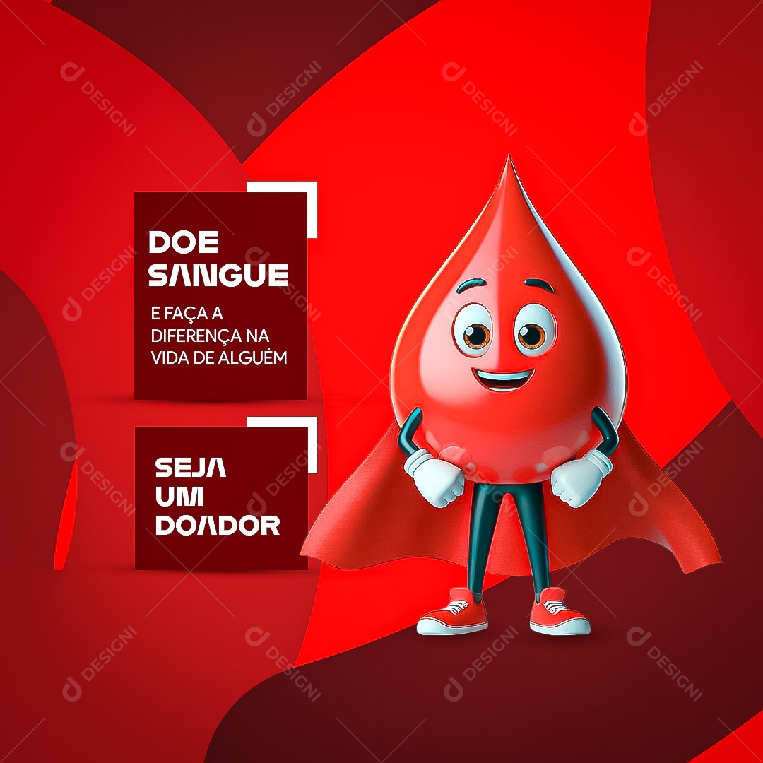 Doe Sangue Salve e Faça a Diferença Social Media PSD Editável
