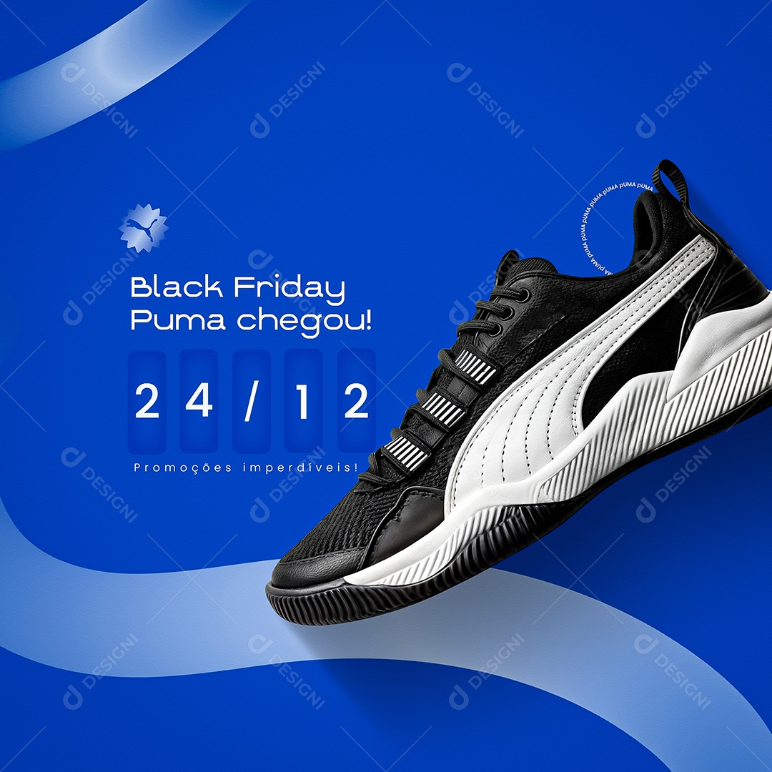 Black Friday Puma Chegou Social Media PSD Editável