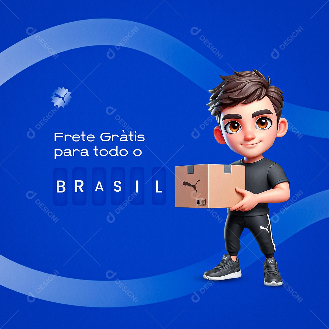 Black Friday Puma Frete Grátis Social Media PSD Editável