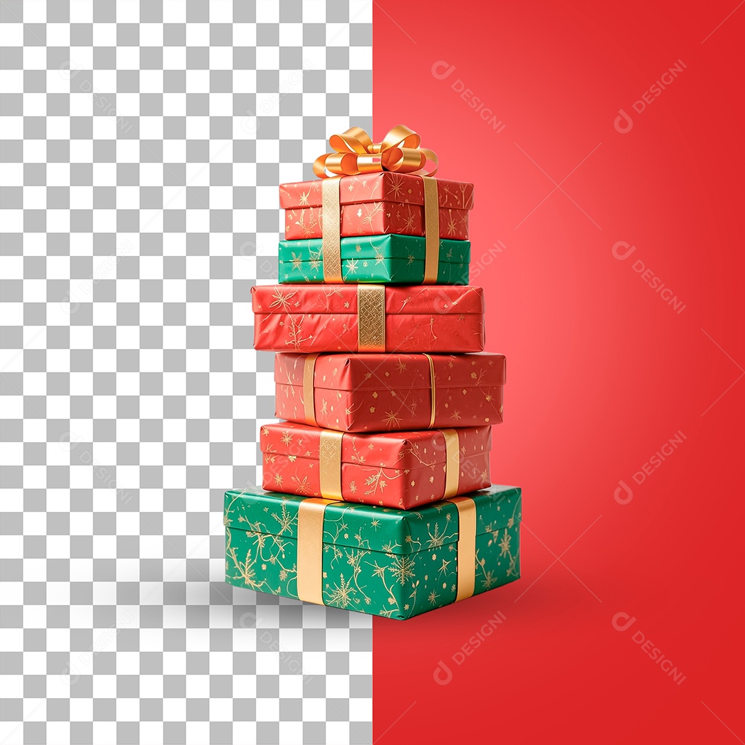 Elemento 3D Caixas de Presente para Composição PSD