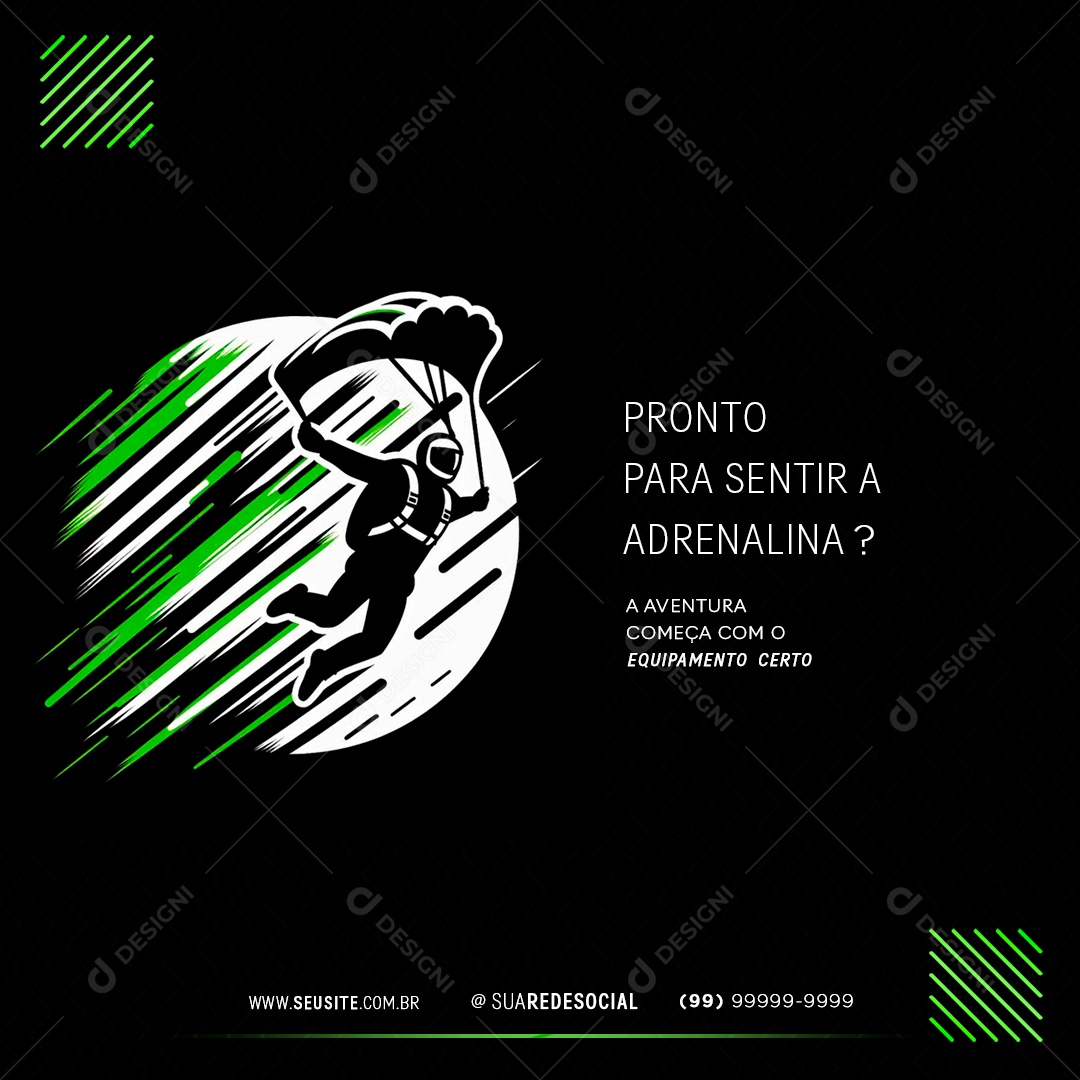 Paraquedismo Adrenalina Social Media PSD Editável