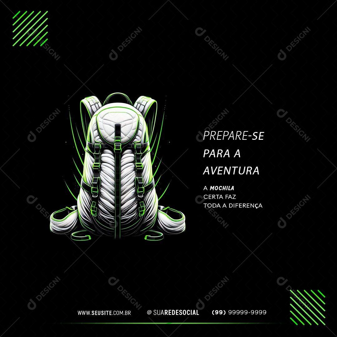 Paraquedismo Prepare-se Para a Aventura Social Media PSD Editável