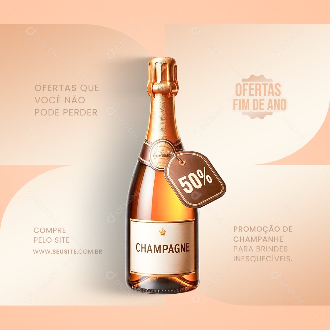 Eletrodomésticos Ofertas de Fim de Ano Champanhe Social Media PSD Editável