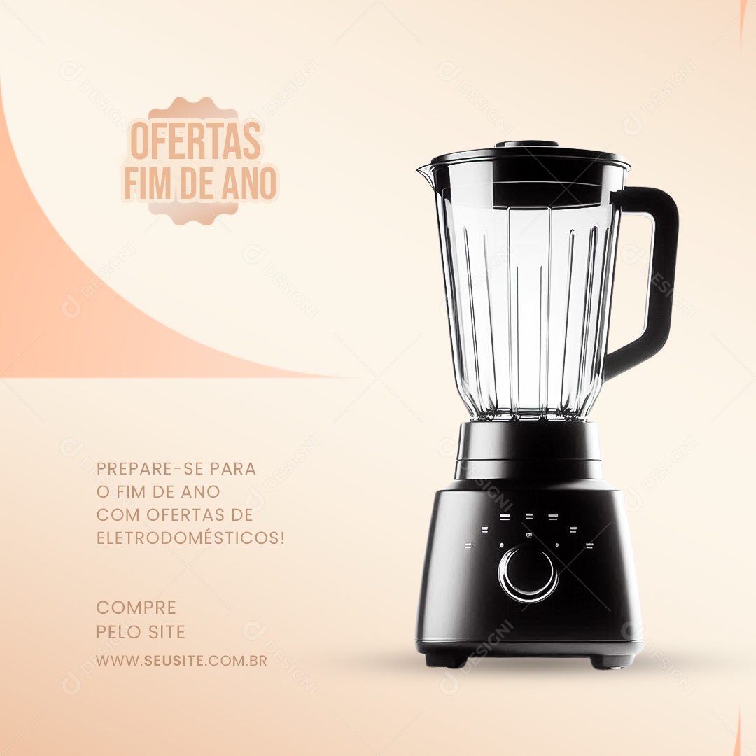 Eletrodomésticos Ofertas de Fim de Ano Compre Pelo Site Social Media PSD Editável