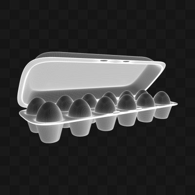 Caixa de Ovos Aberta - Modelo 3D