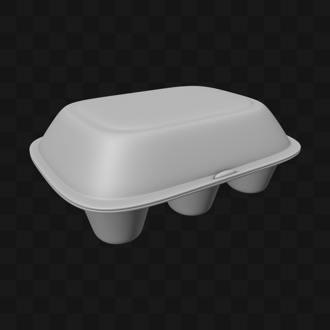 Caixa de Ovos Fechada - Modelo 3D