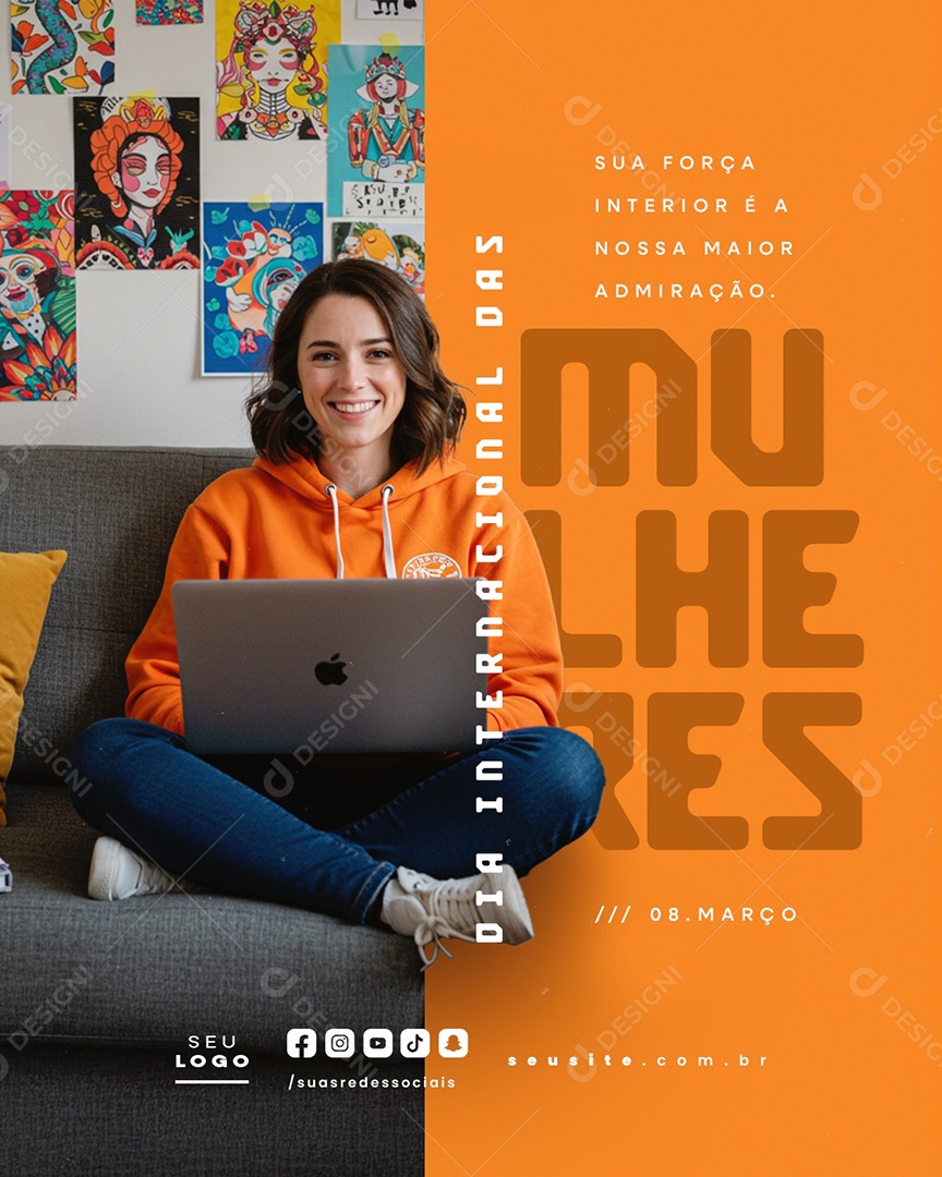 Dia Internacional Das Mulheres 08 de Março Social Media PSD Editável
