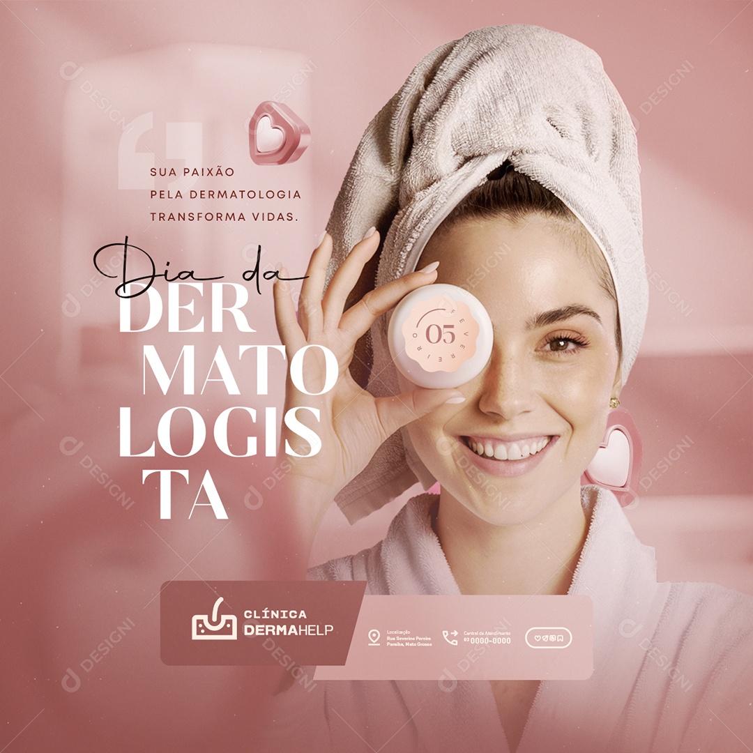 Dia da Dermatologista 05 de Fevereiro Social Media PSD Editável