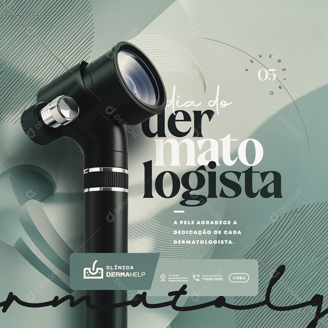 Dia do Dermatologista 05 de Fevereiro Social Media PSD Editável