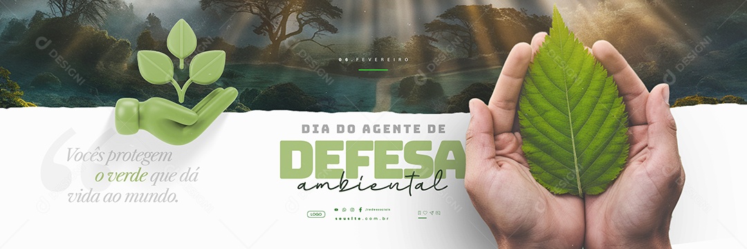 Carrossel Dia do Agente de Defesa Ambiental 06 de Fevereiro Social Media PSD Editável